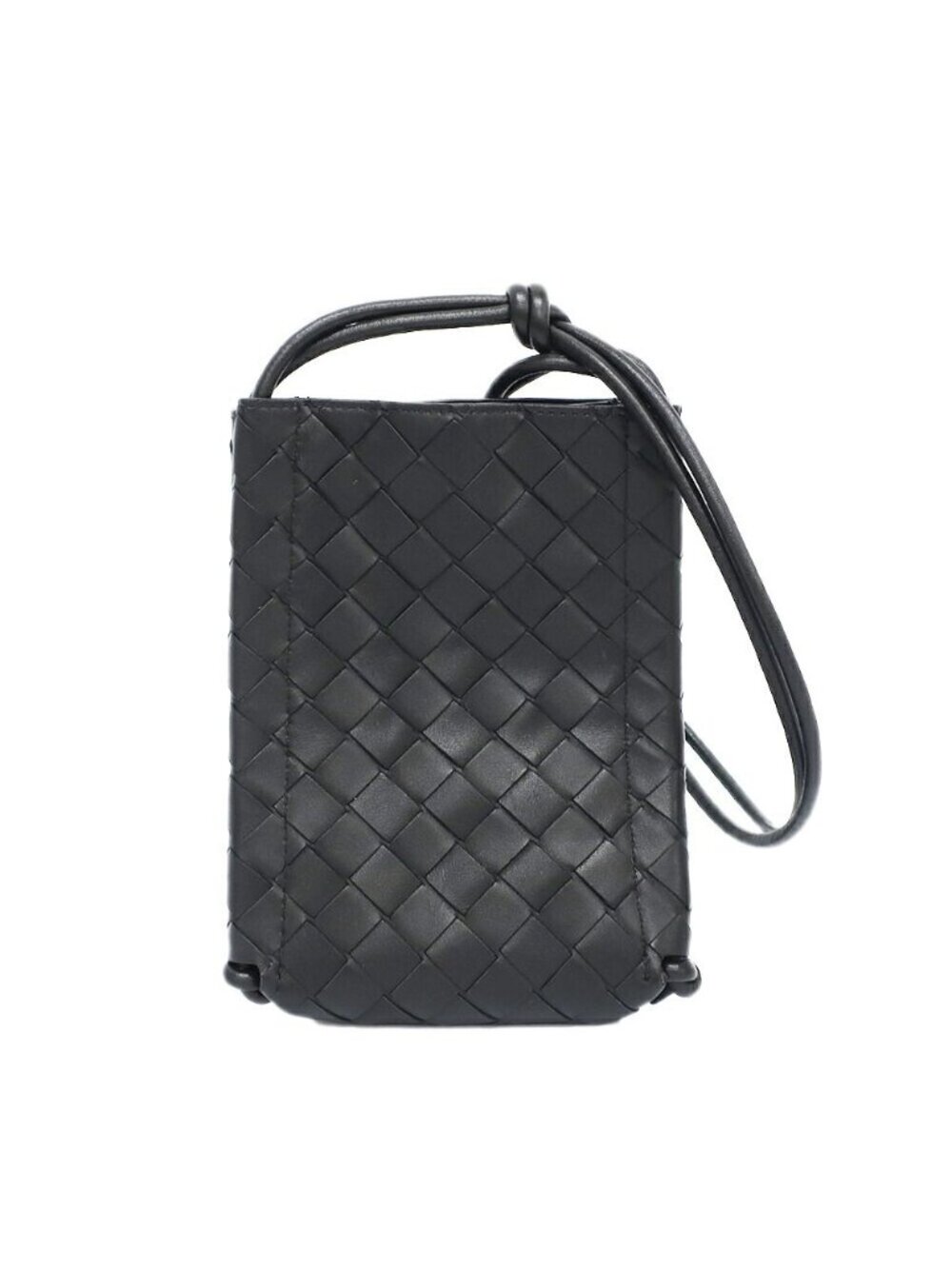 Bottega Veneta Mini the Knot Shoulder Bag Intrecciato Black Leather Crossbody